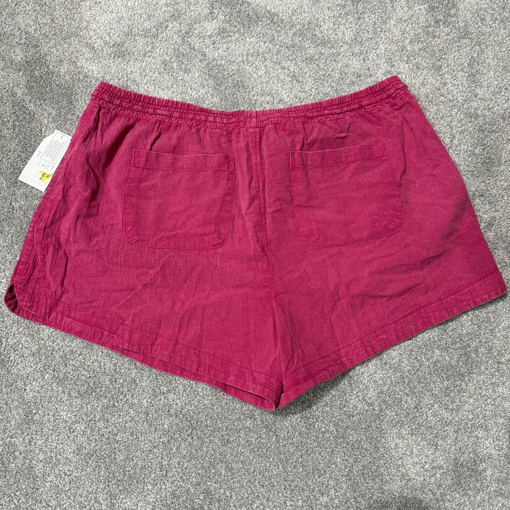 NWT Time and True Women’s Drawstring Shorts - hot pink wash, relaxed fit, size L - Picture 2 of 6